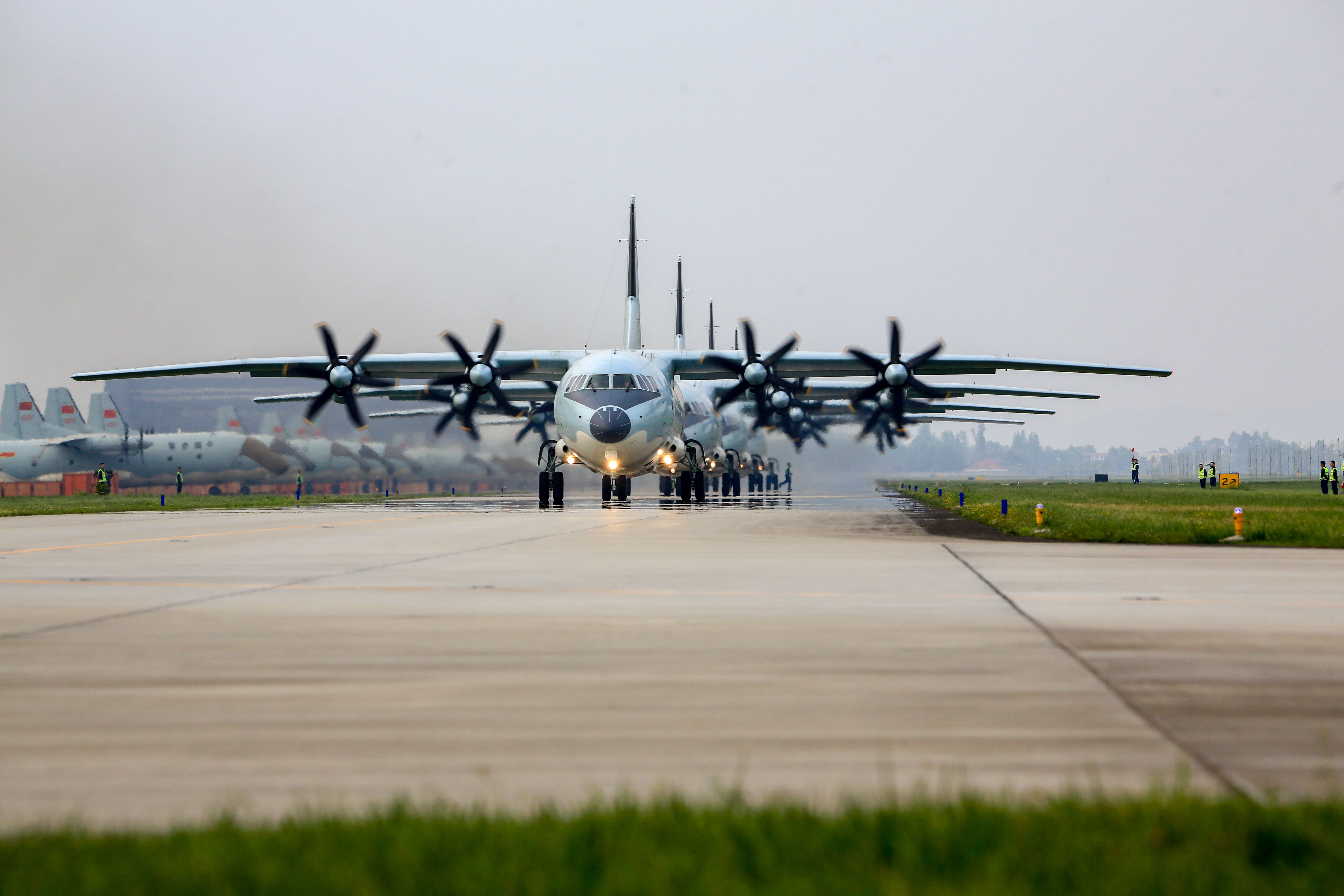 运-9飞机大象漫步场面壮观