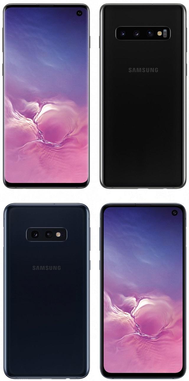上为 galaxy s10(标准版),下为 galaxy s10e .