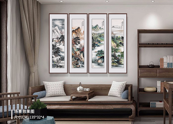 客厅沙发背墙挂什么好 张利经典之作山水画 环游号